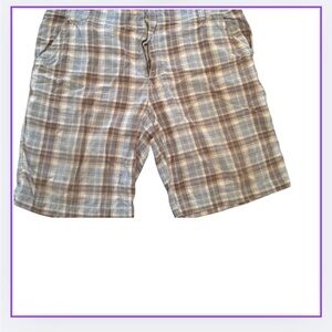 Aeropostale Men's Plaid Shorts - Brown and blue